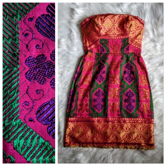 helen wang Dresses & Skirts - Helen Wang NY Ethnic Print Evening Dress